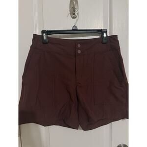 REI Co-op Women's Red Burgundy Stretch Nylon Hiking Shorts Four Pockets Sz 8